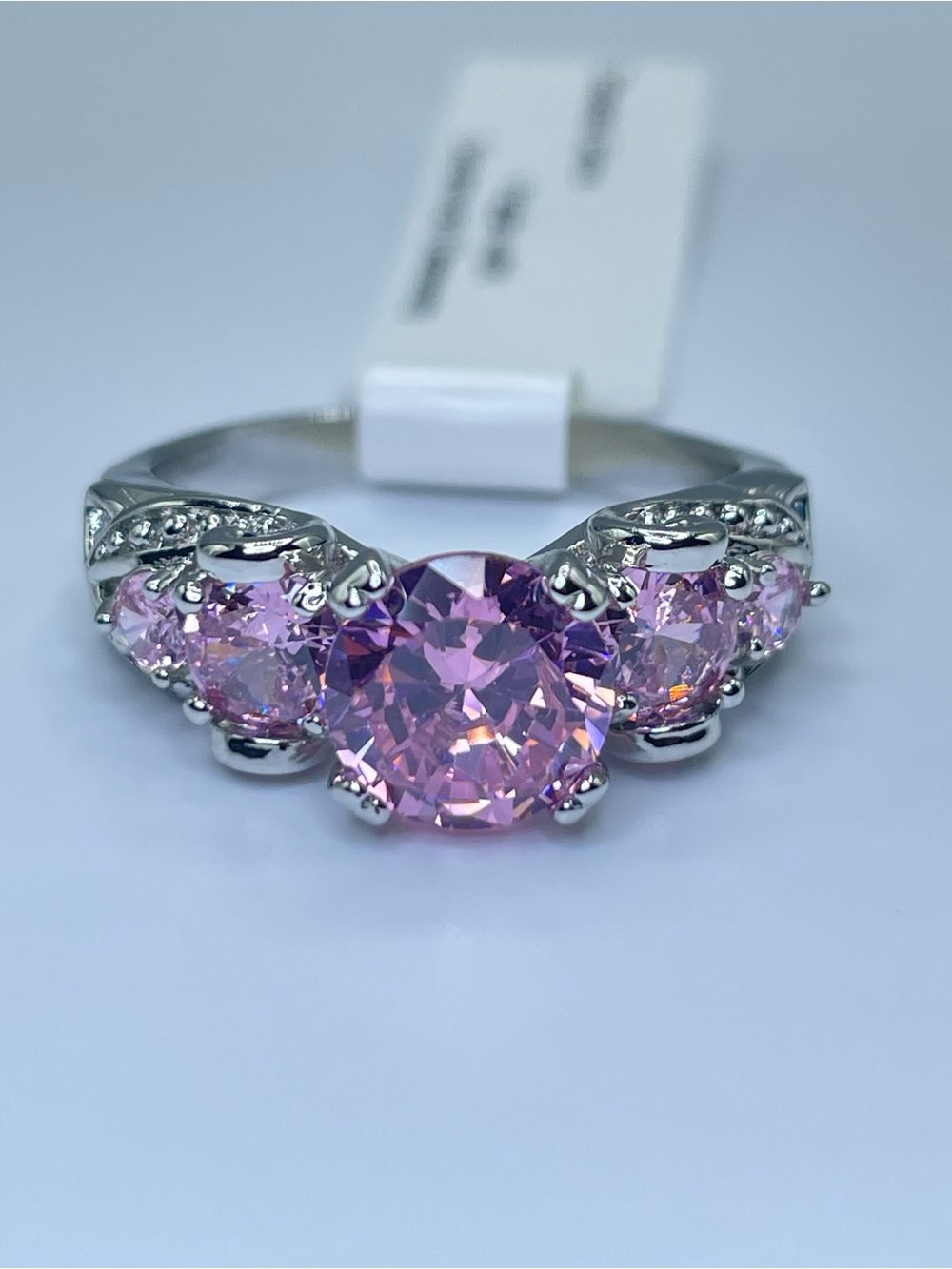 Swarovski Crystal Elements Pink Crystal Multi Stone Statement Ring